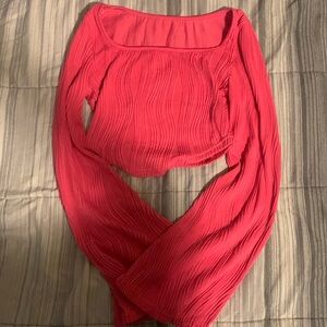 Hot pink bell bottom corset top